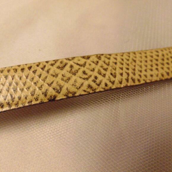 EUC VINTAGE LYNTONE 1431 Python Cowhide Yellow & Brown Belt Gold Hardware 28-30 main image 6